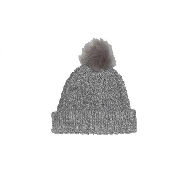 Ladies Chunky Knit Beanie Grey Each
