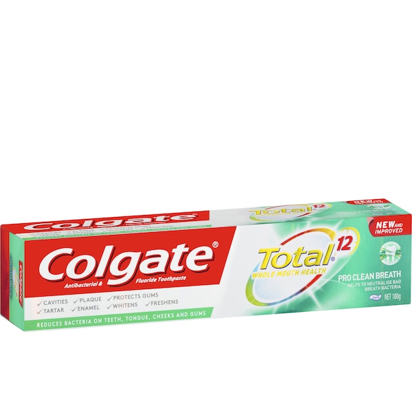 Colgate Total Pro Clean Breath Antibacterial Toothpaste 180g