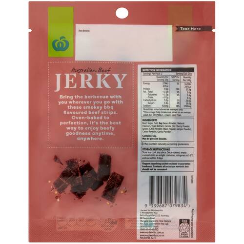 Woolworths Beef Jerky Bbq 50g bunch