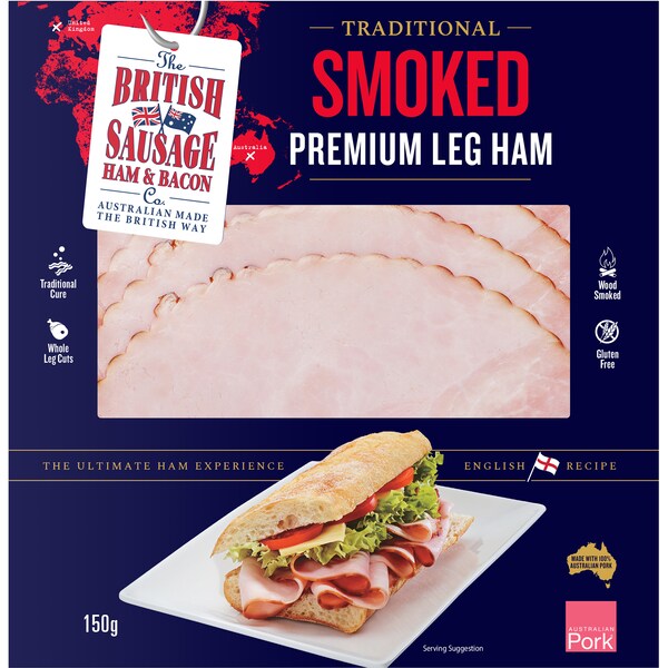 The British Sausage Co Traditional Smoked Premium Leg Ham 150g