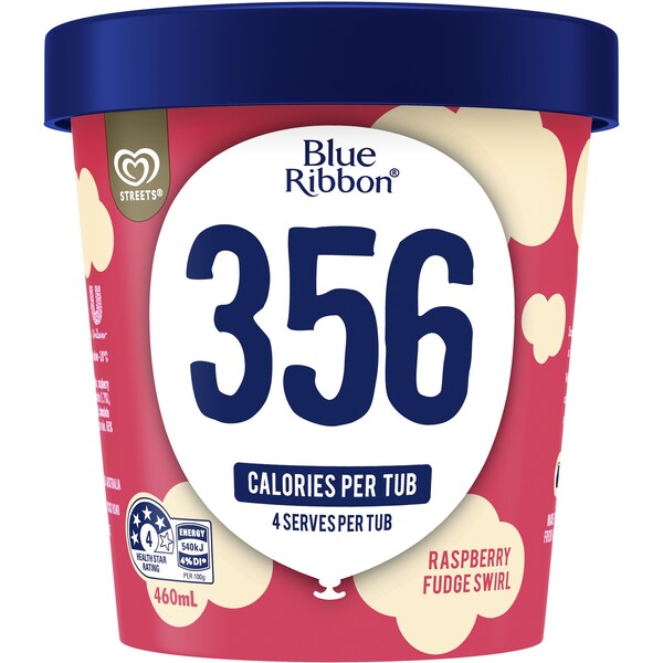 Blue Ribbon Raspberry Fudge Swirl Reduced Fat Ice Cream 460ml