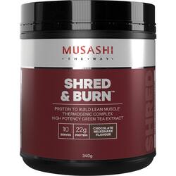 Musashi Shred & Burn Powder Chocolate Milkshake 340g