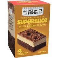 Pat And Stick's Superslice Ice Cream Salted Caramel Brownie