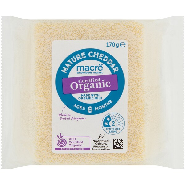 Macro Organic Cheddar Block 170g