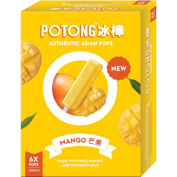 Potong Coconut Milk & Mango Pops 6 Pack
