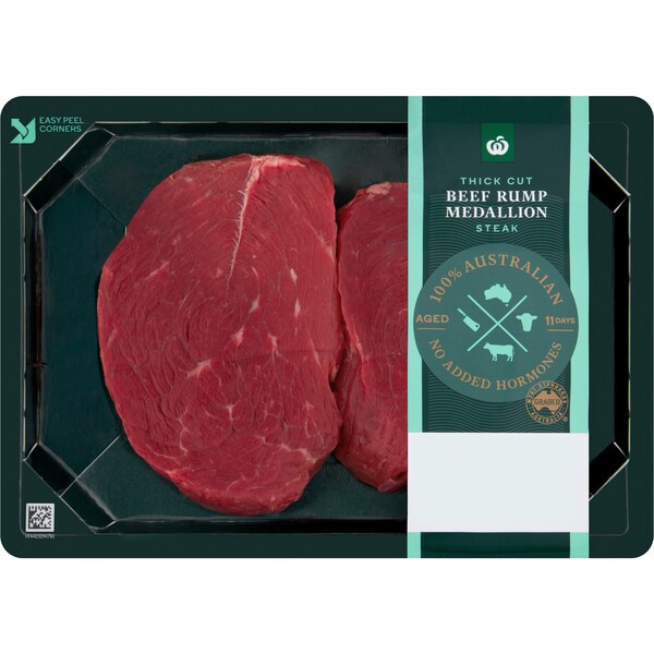 Woolworths Beef Rump Medallions Thick Cut Steak 400g