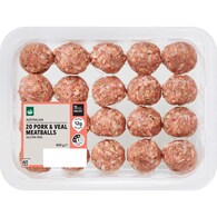 Woolworths 20 Pack Pork & Veal Meatballs