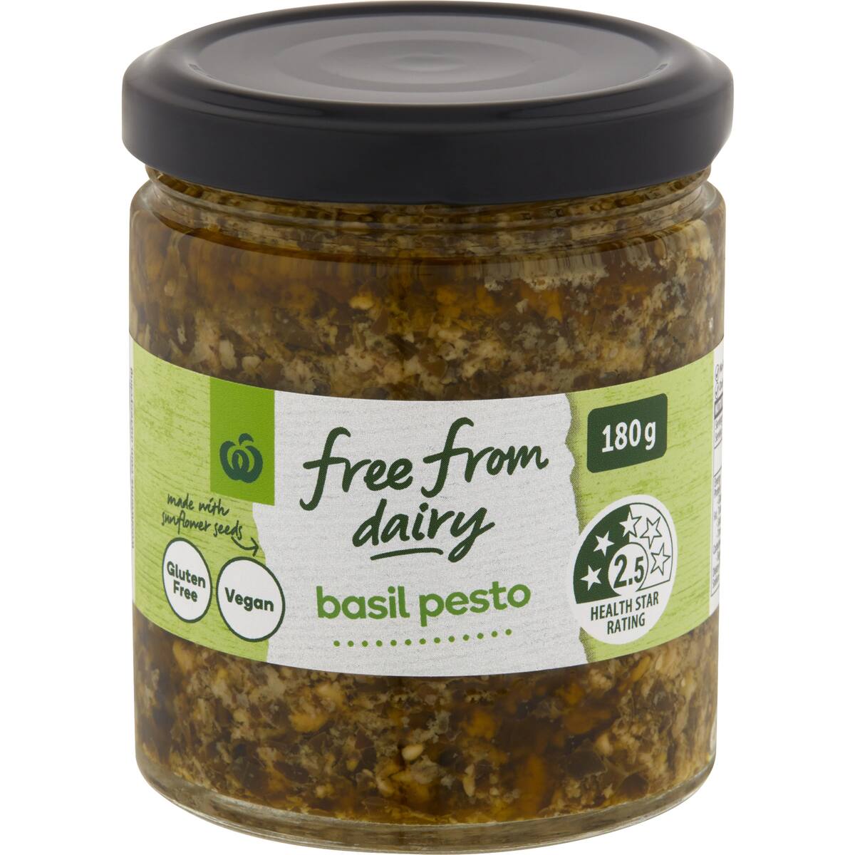 Woolworths Free From Dairy Basil Pesto 180g bunch