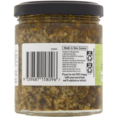Woolworths Free From Dairy Basil Pesto 180g bunch