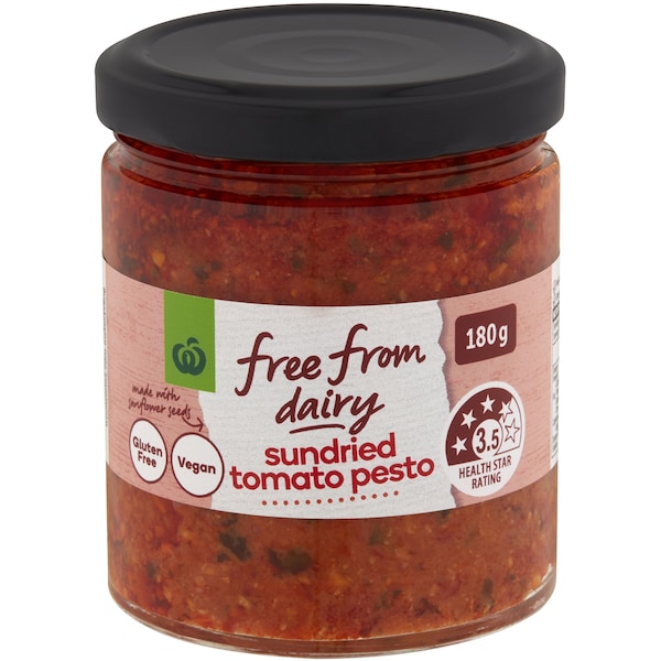 Woolworths Free From Dairy Sundried Tomato Pesto 180g
