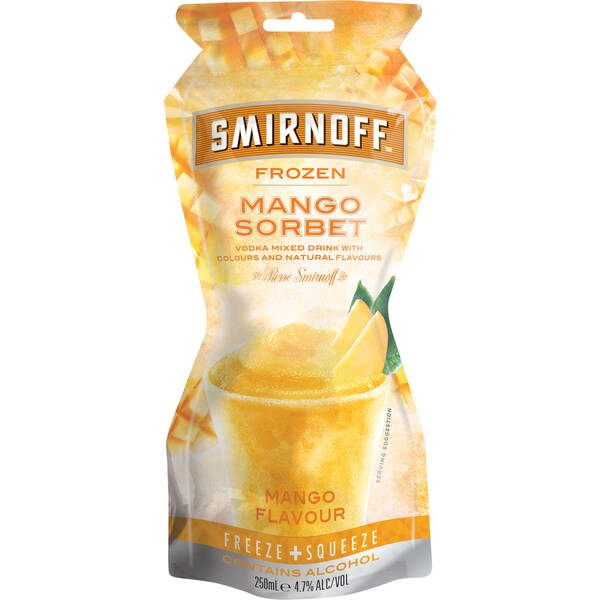 Smirnoff Vodka Sorbet Pouches Mango 250ml