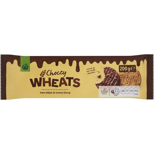 Woolworths Choccy Wheats Biscuits 200g