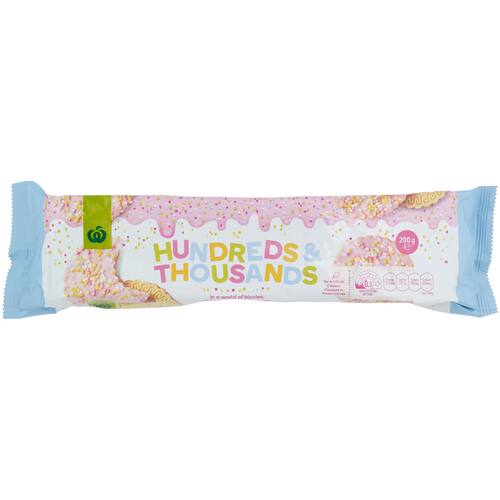 Woolworths Hundreds and Thousands Biscuits 200g bunch