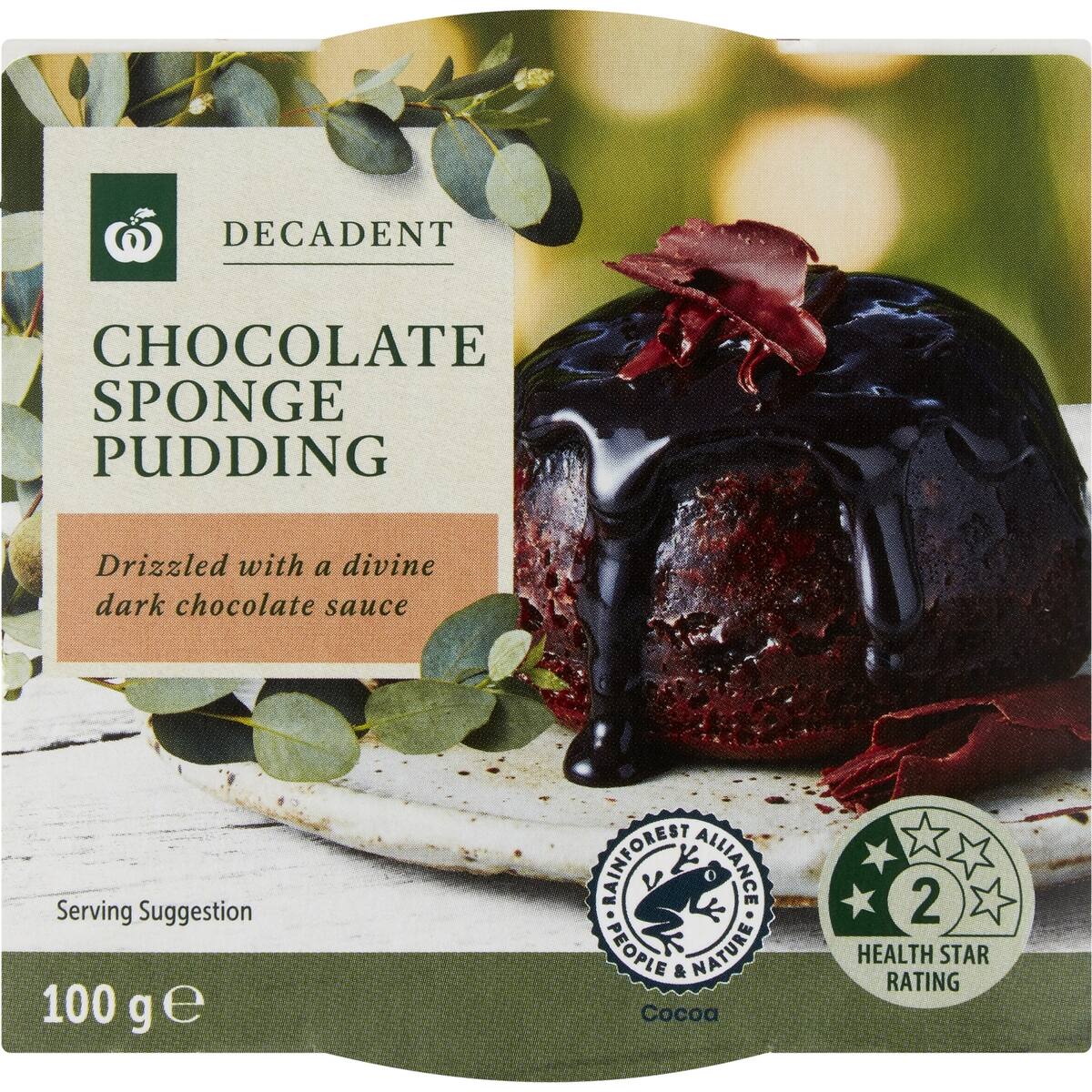 Woolworths Choc Pudding 100g bunch