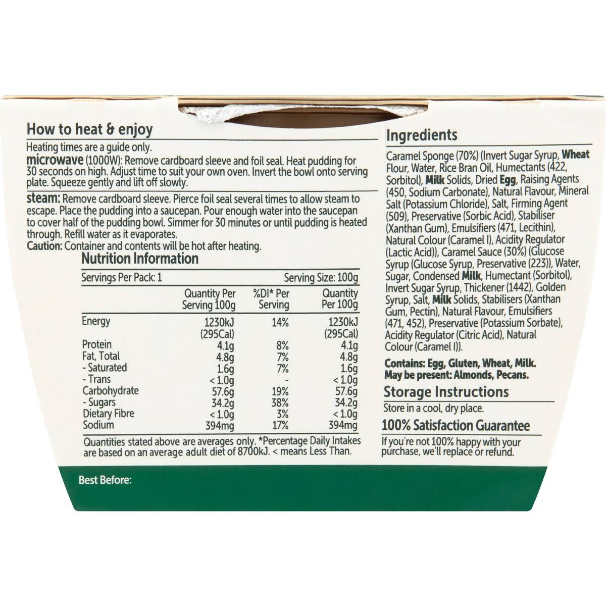 Woolworths Salted Caramel Pudding 100g bunch