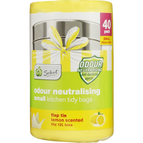 Woolworths Select Kitchen Tidy Bags Anti Bacterial Small 40 Pack