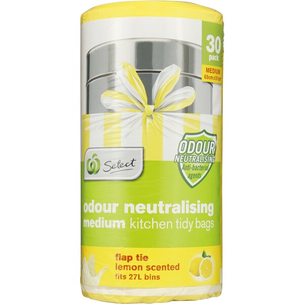 Woolworths Select Kitchen Tidy Bags Anti Bacterial Medium 30pk