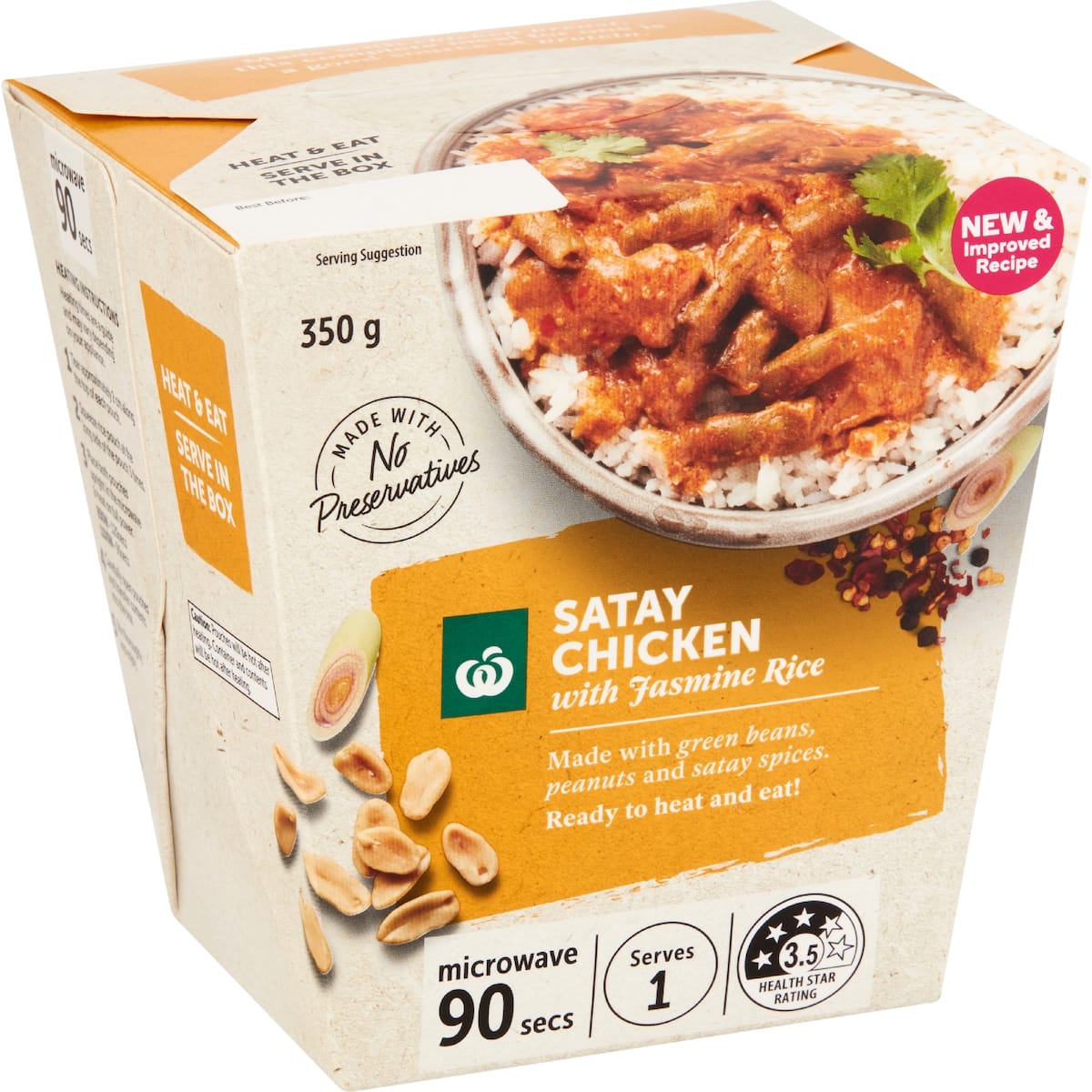 Woolworths Chicken Satay With Jasmine Rice 350g bunch