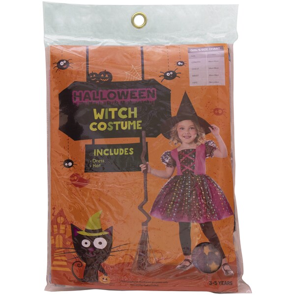 Halloween Costume Kids Witch Size 3-5 Each