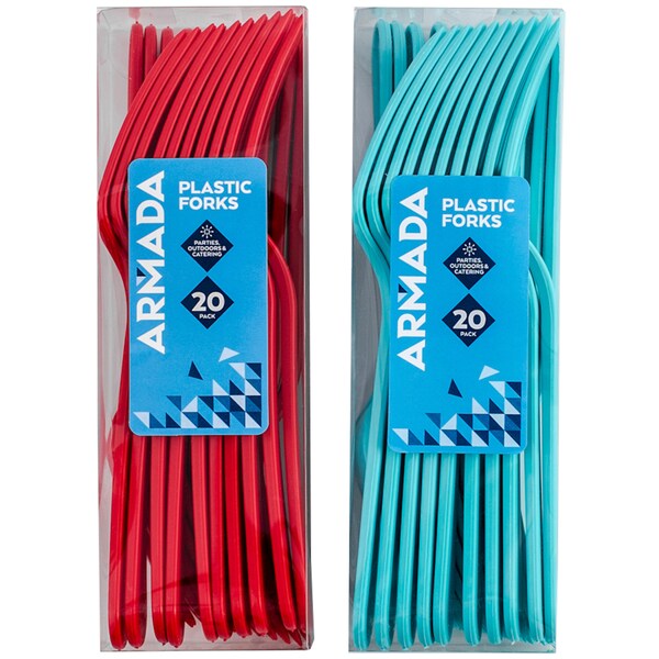 Armada Plastic Forks Assorted 20 Pack