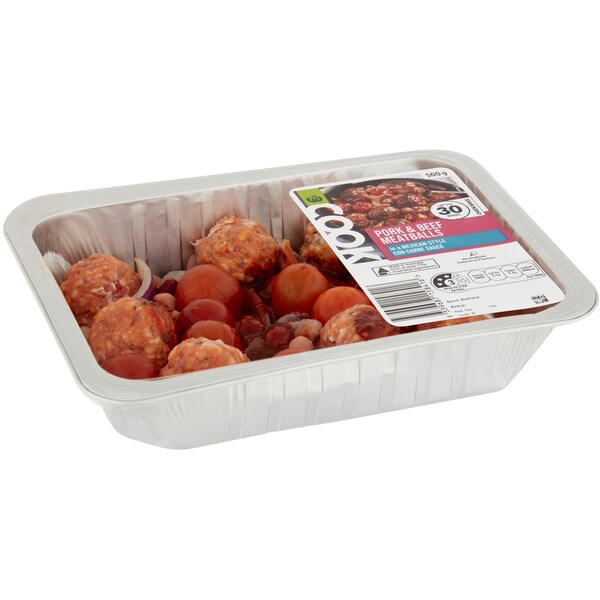 Woolworths Cook Pork & Beef Meatballs Mexican Style Con Carne Sauce 500g