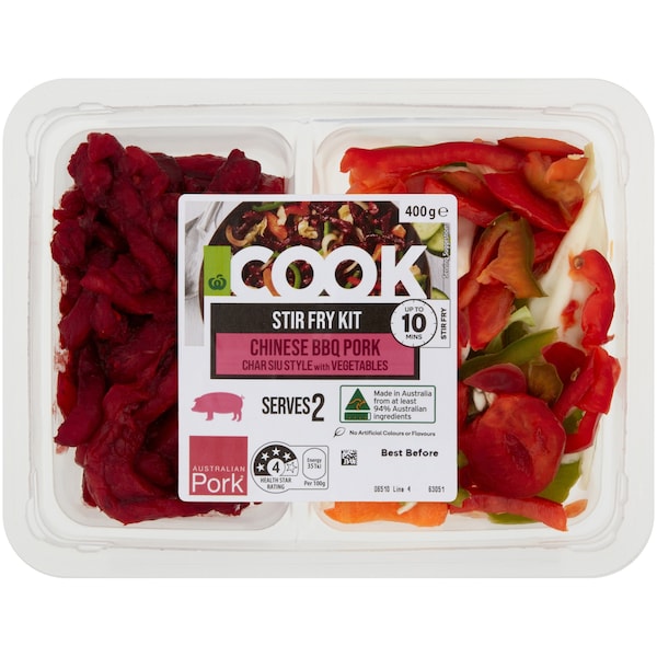 Woolworths Cook Stir Fry Kit Chinese Bbq Pork Char Siu With Veges 400g