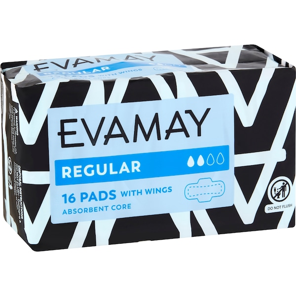 Evamay Pads With Wings Regular 16 pack