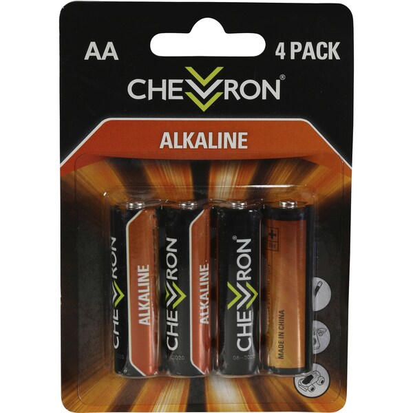 Chevron Aa Batteries Alkaline 4 Pack