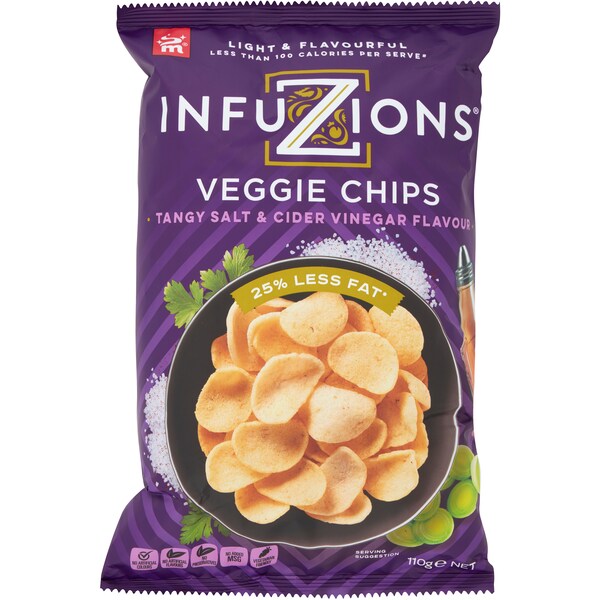 Infuzions Veggie Chips Tangy Salt & Cider Vinegar Flavour 110g