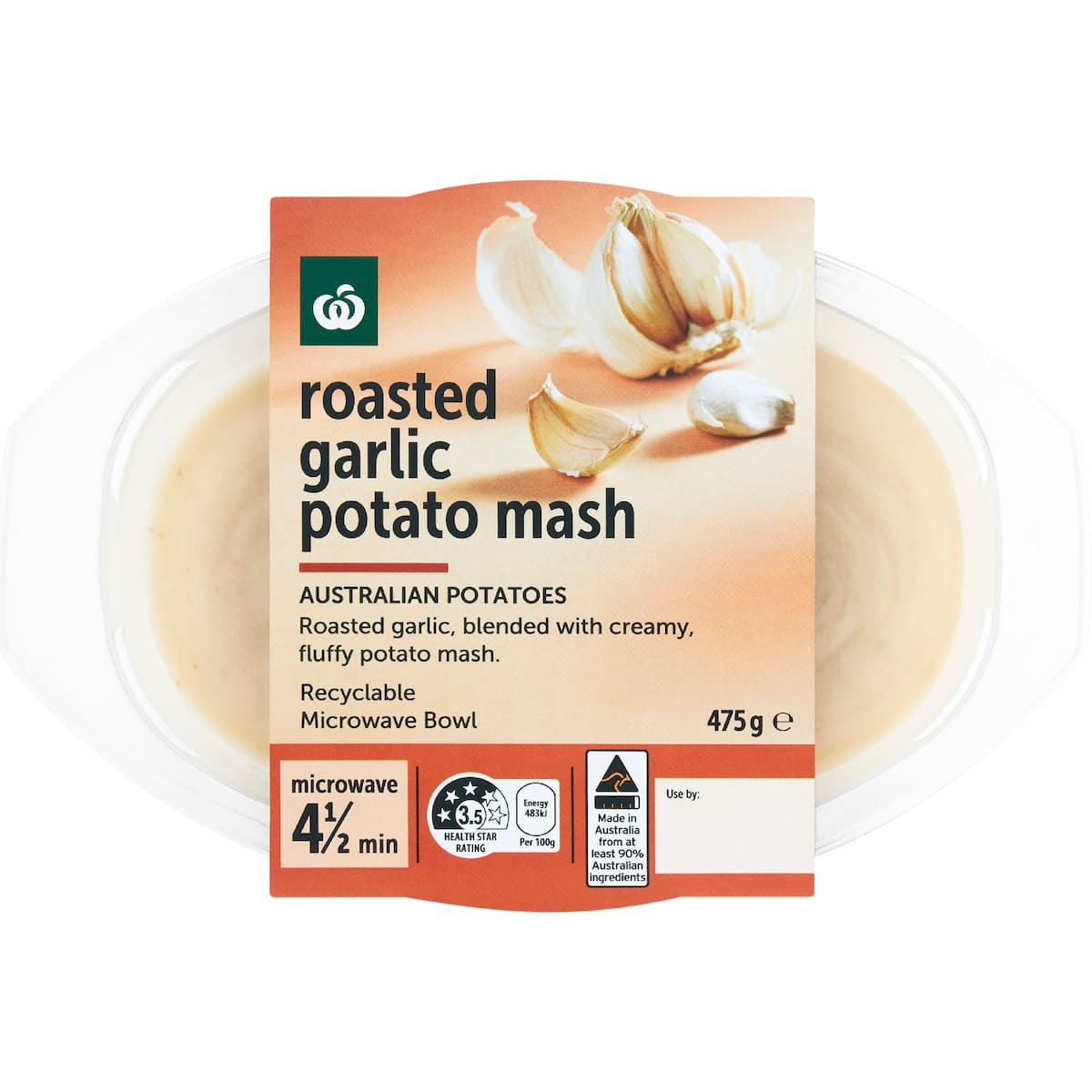 Woolworths Roasted Garlic Mash 475g bunch