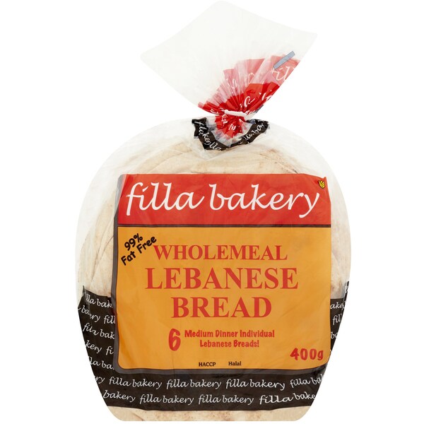 Filla Bakery Lebanese Wholemeal 6 Pack