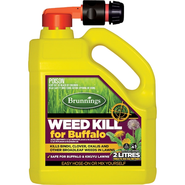 Brunnings Weed Kill For Buffalo Lawn Hose On 2L