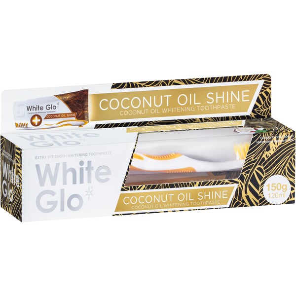 White Glo Toothpaste Coconut Oil Shine 150g