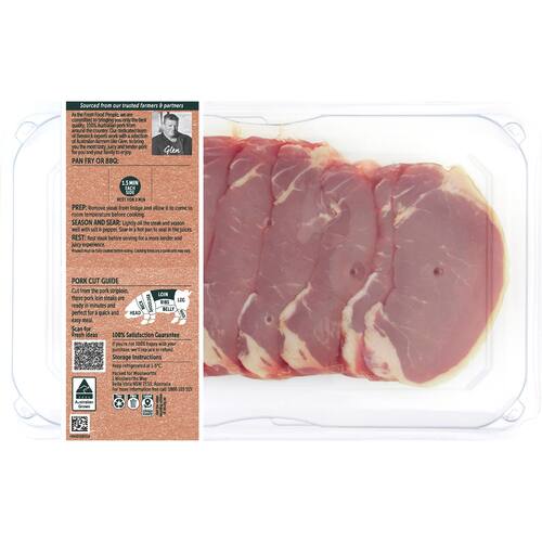 Woolworths Loin Steaks Pork 500g bunch