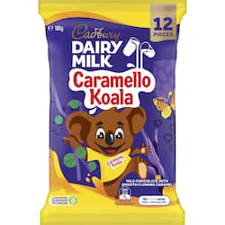 Cadbury Milk Chocolate Caramello Koala Share Pack 12 Mini Bars 180g