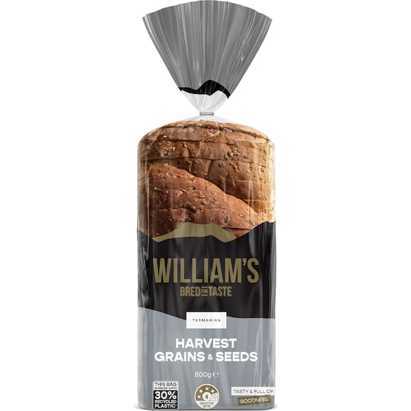 William's Harvest Grains & Seeds Rye Slice Loaf 800g