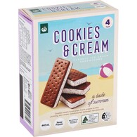 Woolworths Cookies & Cream Ice Cream Sandwich