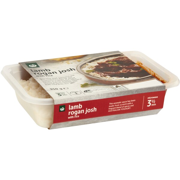 Woolworths Lamb Rogan Josh With Rice Chilled Meal 350g