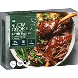 Woolworths Slow Cooked Lamb Shanks In Tomato Red Wine & Rosemary 770g - 1.25kg