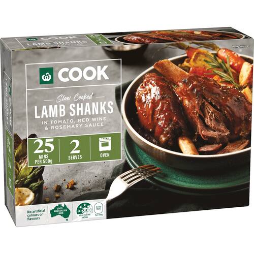 Woolworths Cook Lamb Shanks With Red Wine & Rosemary 850g 1.25kg bunch
