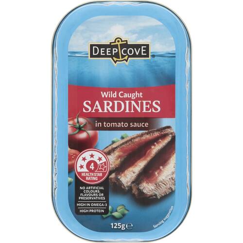Deep Cove Sardines In Tomato Sauce 125g bunch