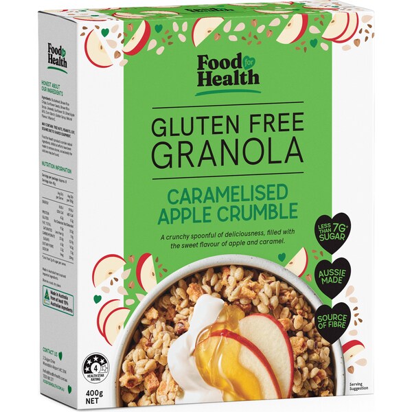 Food For Health Gluten Free Granola Caramelised Apple Crumble 400g