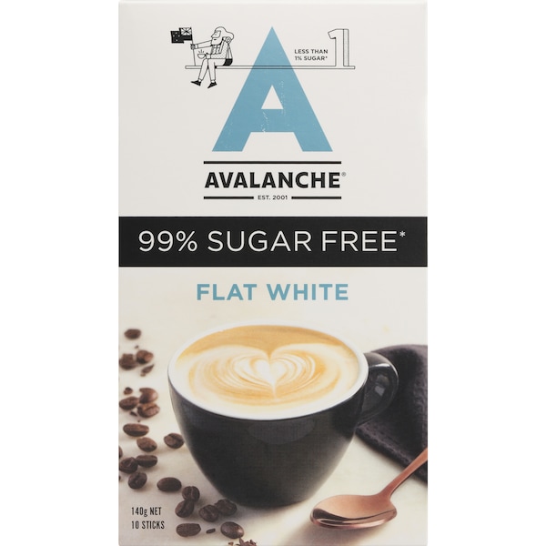 Avalanche 99% Sugar Free Flat White 10 pack