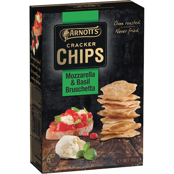 Arnotts Cracker Chips Mozzarella & Basil Bruschetta 150g