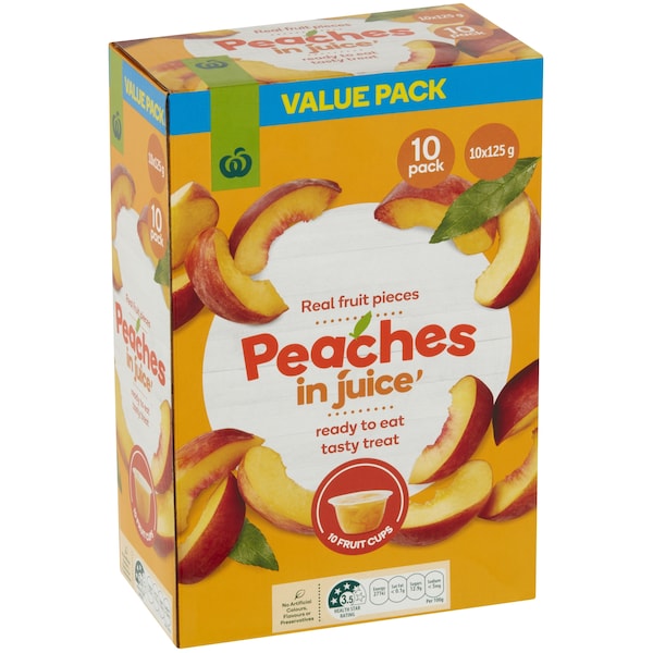 Woolworths Peaches In Juice 10 pack