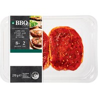 Woolworths BBQ Marinated Lamb Steaks With Thyme & Garlic