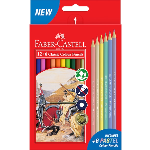 Faber-Castell Classic Colour & Pastel Pencils 18 Pack