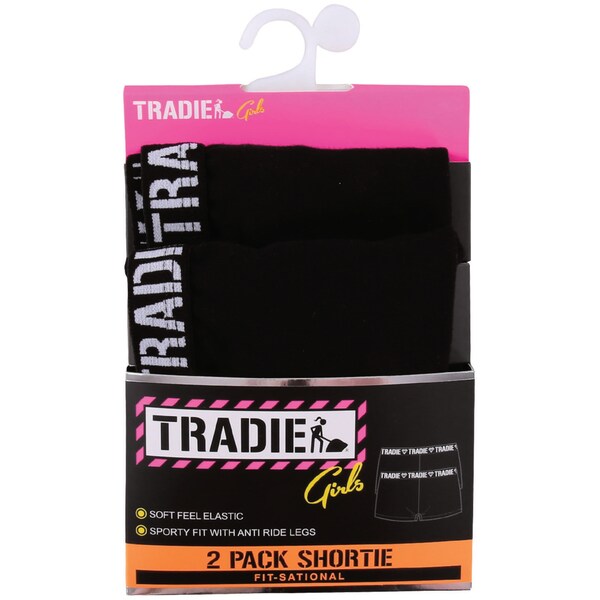 Tradie Girls Shortie Sizes 8-10 2 Pack