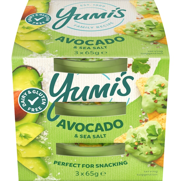 Yumi's Avocado With Sea Salt Dip 65g x 3 pack