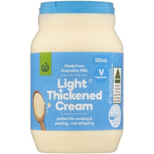 Woolworths Light Thickened Cream 300ml bunch